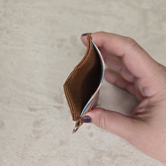 "YEAH, NO" Slip Wallet Brown, Red. White & Navy Blue - Picture 10 of 10